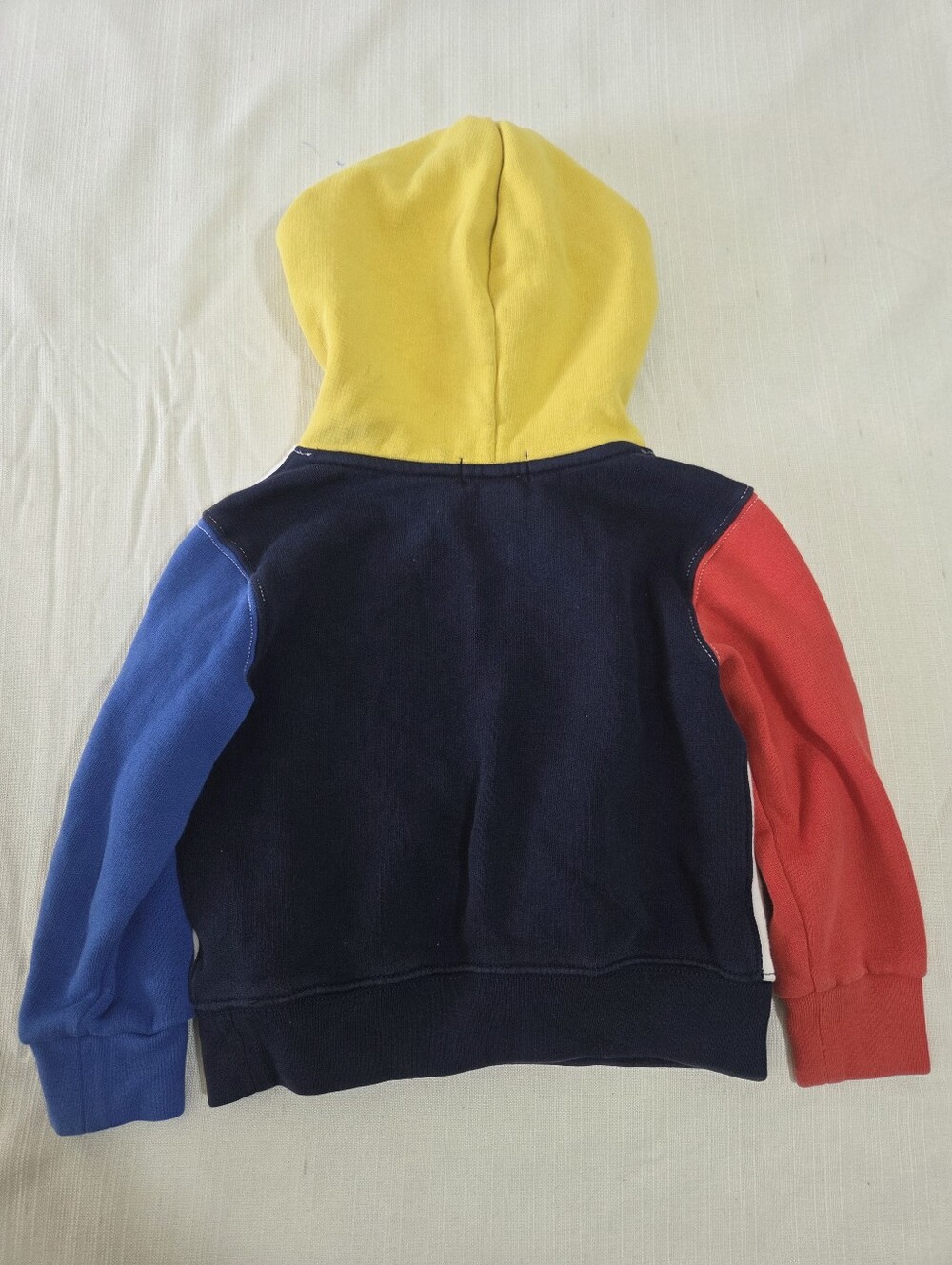 Polo by Ralph Lauren Colorblock Kids Hoodie - Yellow Hood, Red & Blue Sleeves 2t - Picture 8 of 8